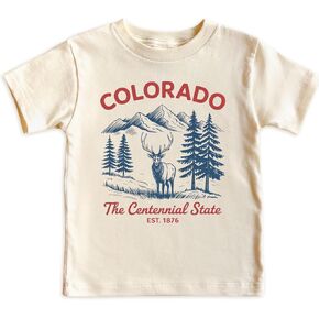 Colorado Kids Shirt, Centennial State Elk Toddler T-Shirt for Boys Girls Ages 2 3 4 5 in Kuwait