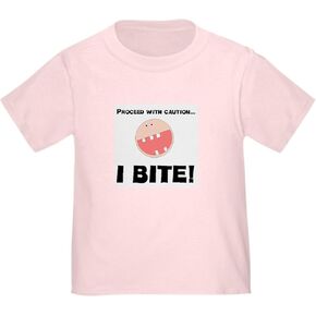 CafePress Caution, I Bite! Toddler Tee Cute Toddler Graphic Tee, 100% Cotton in Saudi Arabia