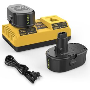 2Pack 7.0Ah Lithium Battery Replacement for Dewalt 18V Battery DC9096 DC9098 DC9099 DE9039 DE9095 + 2 Port DC9320 Fast Dual Charger in Kuwait