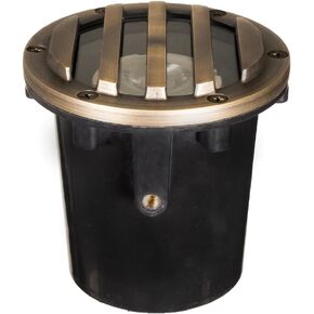 VOLT 12V 3-in-1 Waterproof IP68 Mini in-Grade Light (Grated Top) | Low Voltage, Cold Forged Brass Top, Lamp Ready, PVC Body, Glass Lens, Use Underwater In-Grade or As a Well Light in Saudi Arabia