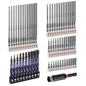 53Pieces Fixedge Screwdriver Bit Set,1"/2"/4"/6" Mixed Hex Magnetic Alloy Steel Insert Power Bits Tips with Impact Bit Holder Stored in Storage Organizer for Home Repair in Kuwait