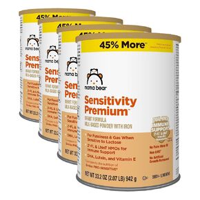 Amazon Brand - Mama Bear Sensitivity Premium Infant Formula Powder with Iron, Dual HMOs for Immune Support, Non-GMO, for Fussiness and Gas from Lactose Sensitivity, 33.2 Ounce (Pack of 1) in Saudi Arabia