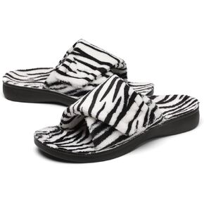 SOLLBEAM Women's Plantar Fasciitis Fuzzy House Orthopedic Adjustable Slippers With Arch Support Orthotic Heel Cup For Ladies in Saudi Arabia