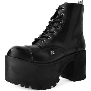 T.U.K. Brush-Off Nosebleed Boots for Women, 7-Eye Lace Up Ankle Boot | 3.5" platform sole with cushioned insole, brush-off vegan leather finish, durable construction, built for all-day comfort in Saudi Arabia