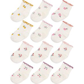 Aroveea Baby Toddle Socks Grip Non Slip Kids Boys Girls Cotton 12 Pack Ankle Cute Newborn Socks in Saudi Arabia