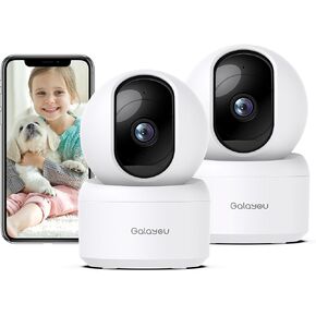 GALAYOU Indoor Camera, Pet Camera for Home Security in 2K, 2.4GHz WiFi, G2 | Nanny Camera/Baby Monitor with Night Vision, Siren, 24/7 TF Card Storage, 360° PTZ, Supports Alexa and Google Assistant in Saudi Arabia