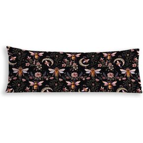 Dancing Skeleton Halloween Body Pillow Covers 20x54, Halloween Home Decor, Dark Gothic Spooky Skull Long Body Pillow Case Cover with Hidden Zipper for Women Men Adults in Saudi Arabia