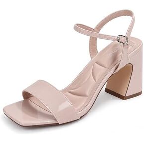 BERNESS Women's Dress Block Heel Sandals with Ankle Strap | Square Open Toe, 3.5-inch Heel, Memory Foam Insole, Adjustable Fit, Comfortable, Work, Wedding, Homecoming Parties in Kuwait