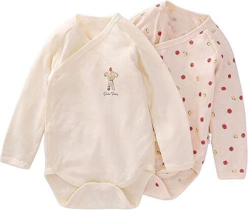 Organic Cotton 3-18M Unisex Kimono Snap Newborn Baby Bodysuit | Ultra Soft, Breathable, Double-Layer Belly Cover, Easy Diaper Changes, No Shrinking Fading or Pilling Wash After Wash in Kuwait
