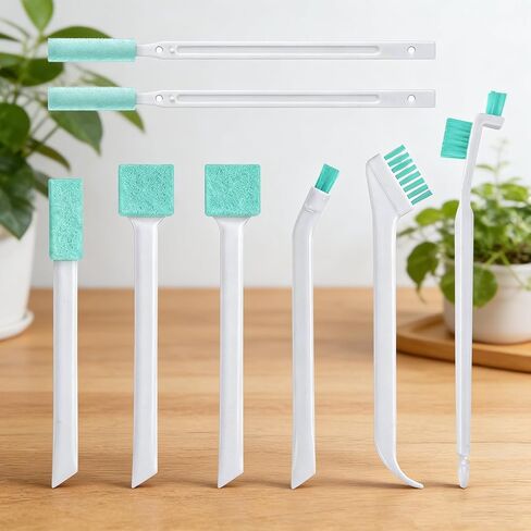 8PCS Small Cleaning Brushes, Gap Tools for Keyboard & Home Cleaning | Slender brush shapes, reaches narrow corners, durable bristles, lightweight portable, household deep cleaning in Kuwait