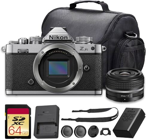 Nikon Zfc Mirrorless Camera with NIKKOR Z DX 16-50mm VR Lens (Black) 20.9MP APS-C Sensor, 4K Video, Vari-Angle Screen, Wi-Fi for Vlogging and Content Creation Bundle with Bag + 64GB Memory Card | For Vlogging and Content Creation Bundle With Bag | 20.9MP  in Kuwait