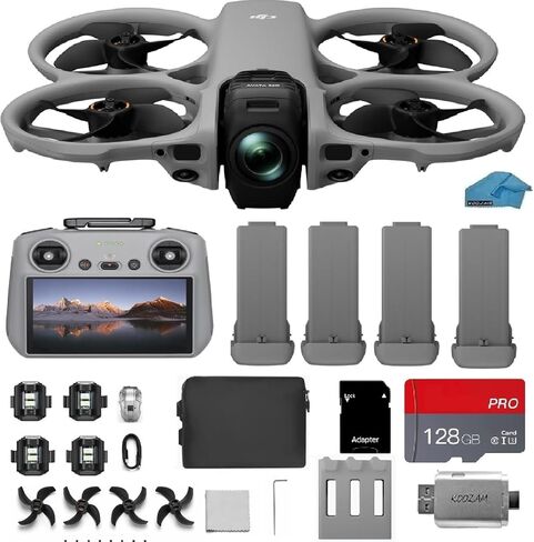 DJI Avata 360 FPV Drone 4-Battery Bundle with RC 2 Controller (Built-In Screen) | 360° Immersive 4K Camera Drone with Propeller Guards & 128GB MicroSD Card in Kuwait