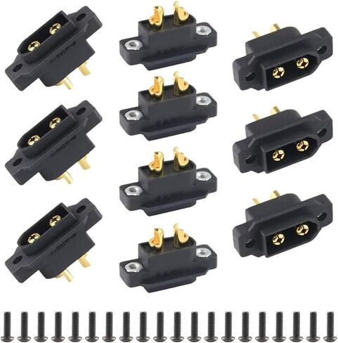 Amass 10 PCS XT60EW-M Mountable XT60E Male Plug Connector with Screws for RC Drone Aircraft FPV Racing Drone in Kuwait