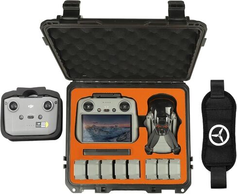 Waterproof Hard Carrying Case for DJI Mini 5 Pro Drone, Fly More Combo, Holds 9 Batteries, DJI RC 2/RC N3 Remote Controller, Charging Hub and Other Accessories | Shockproof, Dustproof in Kuwait