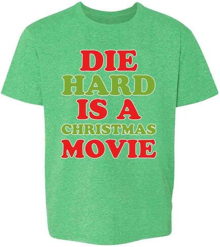 Pop Threads Die Hard is A Christmas Movie Funny Text Baby Toddler Kids Girl Boy T-Shirt in Kuwait