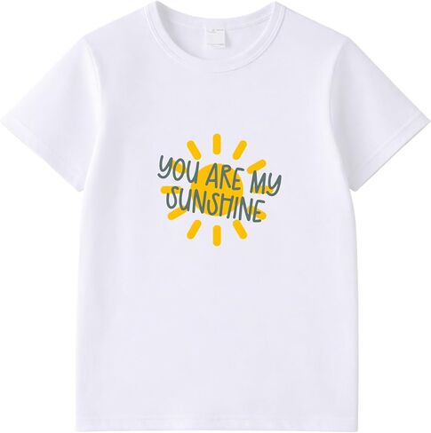 You are My Sunshine Toddler Boys' T-Shirt, White, Short Sleeve Graphic Tee with Sun Design in Kuwait