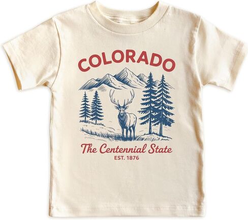 Colorado Kids Shirt, Centennial State Elk Toddler T-Shirt for Boys Girls Ages 2 3 4 5 in Kuwait