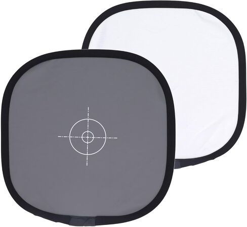 Estink White Balance Card, PU Leather Camera Focus Board 30 x 30cm Double Sided 18 Percent Gray and White Foldable with Pouch for Photography Exposure and Product Shots in Kuwait