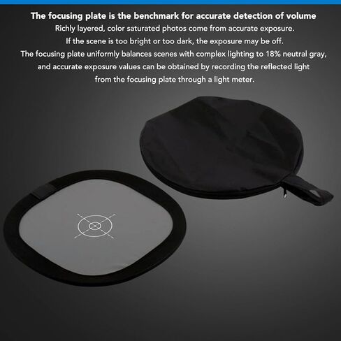 Estink White Balance Card, PU Leather Camera Focus Board 30 x 30cm Double Sided 18 Percent Gray and White Foldable with Pouch for Photography Exposure and Product Shots in Kuwait