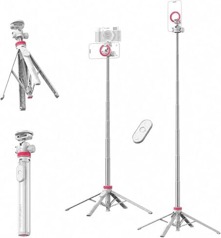ULANZI VL49 RGB Camera Video Lights & MT44M Magnetic Phone Camera Tripod | 2500-9000K CRI95+ 2000mAh Ball Head 1/4" Screw, Cold Shoe, Magnetic Fill Light and Selfie Stick for Magsafe, iPhone/Android in Kuwait