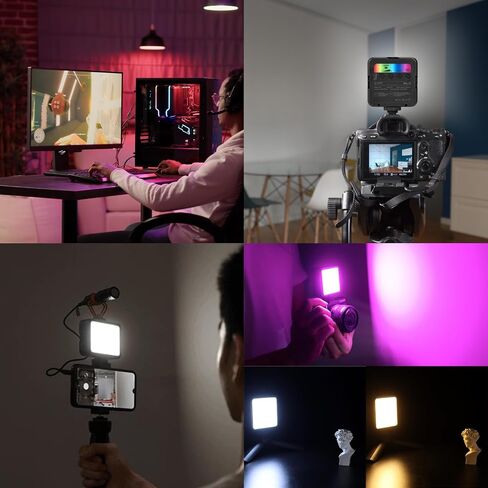 TARION RGB LED Video Light: Little Camera Light Compact Pocket Output Lighting 2500K-7000K Colorful Photography Light Kit for Video Call, Selfie, Portrait, Macro Work, Vlogging, Live Streaming(RPL-01) in Kuwait