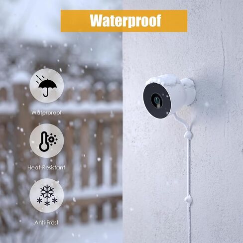 1 Pack Power Cable for Google Nest Cam Outdoor(Wired, 2nd Gen) | 18FT/5.5M Weatherproof Charging Cable(without adapter),Works with Google Home - 2025 Model - Snow|5V 2A Outdoor Charger Cable in Kuwait