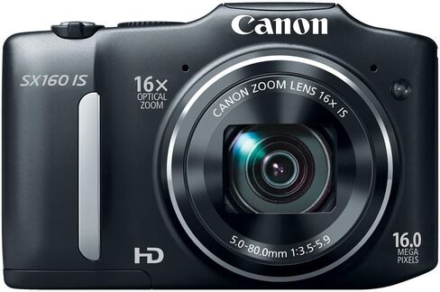 Canon PowerShot SX160 is 16.0 MP Digital Camera with 16x Wide-Angle Optical Image Stabilized Zoom with 3.0-Inch LCD (Black) (Renewed) in Kuwait