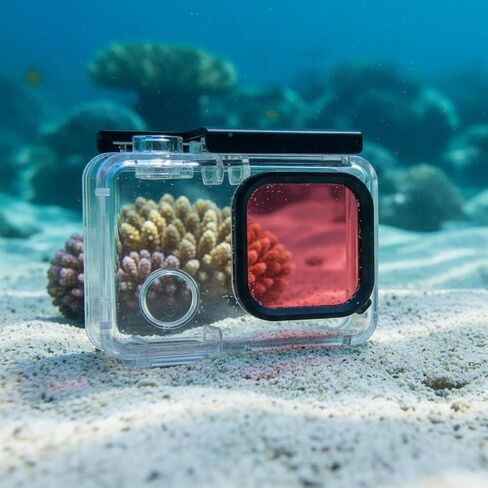 Housing Seawater Resistant Case Cover Housing Shell Frame Pristine Image Lens Acrylic with Color Kit Suitable for Diving Snorkeling, Purple in Kuwait