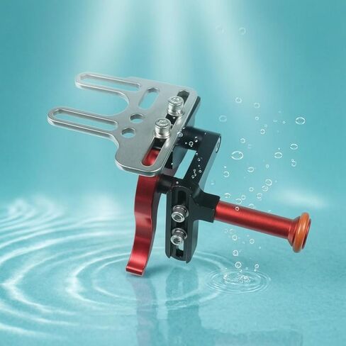 Camera Underwater Housing Shutter Extension Rod Lever Bracket Mount Aluminum Alloy Control Bar with Cylindrical Grip for Stable Diving Suitable for, Black Red in Kuwait