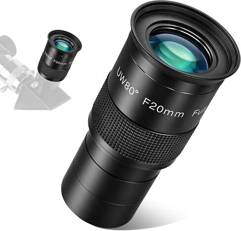 Astromania Telescope Eyepiece 2 Inch, 20mm 80° Ultra Wide Angle Eyepiece | Wide Field Telescope Lens, FMC Telescope Accessory, for Wider Star Clusters Nebulae Astronomical Observation, Filter Thread in Kuwait