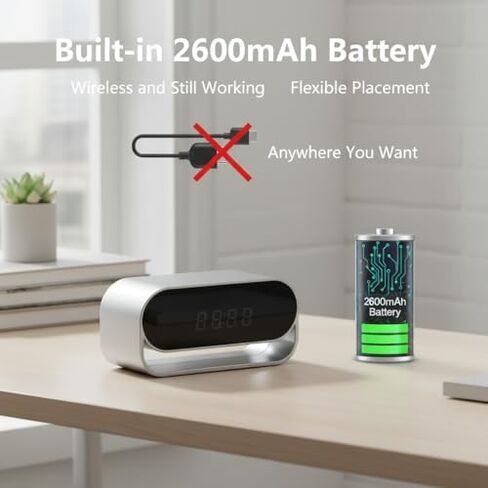 ULar Clock Camera 4K with Night Vision + 16GB Card in Kuwait
