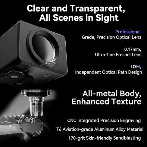Optical Waist Level Viewfinder, 28mm External Camera Viewfinder, with 35/50 Frame Lines, Detachable Anti-Glare Hood, Precise Framing in Street & Low-Angle Shooting in Kuwait