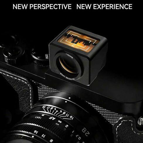 Optical Waist Level Viewfinder, 28mm External Camera Viewfinder, with 35/50 Frame Lines, Detachable Anti-Glare Hood, Precise Framing in Street & Low-Angle Shooting in Kuwait