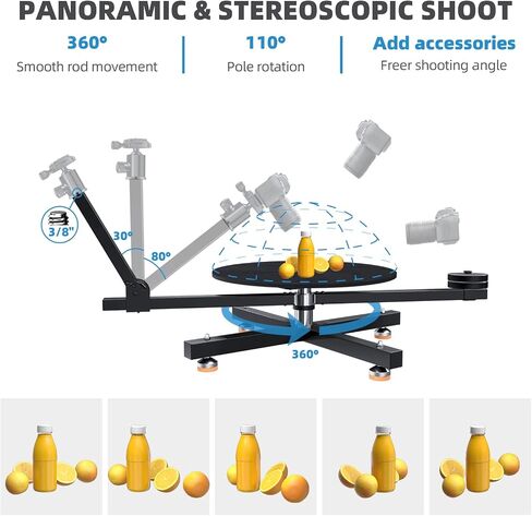 RAUBAY 360 Camera Spinner Standard, Rotating Camera Platform, 330lb Load | Stable rotating camera platform for product photography, commercial video and bullet-time shots with silent bearing design in Kuwait