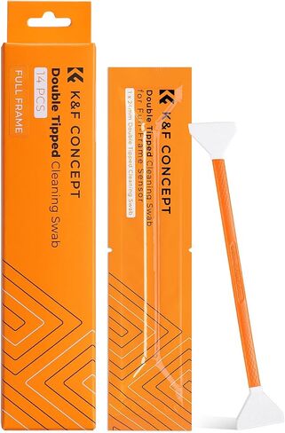 K&F CONCEPT Double Tipped 24mm Full Frame Sensor Cleaning Swab X14 | New Dual-Head Design, Vacuum Sealed, Soft and Flexible, Smooth And Lint-Free, Portable, Suitable For Multiple Devices in Kuwait