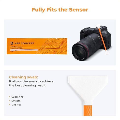 K&F CONCEPT Double Tipped 24mm Full Frame Sensor Cleaning Swab X14 | New Dual-Head Design, Vacuum Sealed, Soft and Flexible, Smooth And Lint-Free, Portable, Suitable For Multiple Devices in Kuwait
