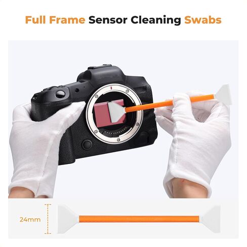 K&F CONCEPT Double Tipped 24mm Full Frame Sensor Cleaning Swab X14 | New Dual-Head Design, Vacuum Sealed, Soft and Flexible, Smooth And Lint-Free, Portable, Suitable For Multiple Devices in Kuwait