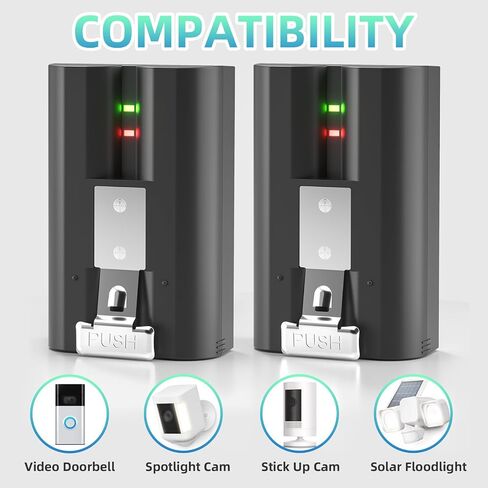 7200mAh 3.65V 2-Pack Replacement Battery for Ring Doorbell, Rechargeable Camera Batteries with Charging Station for Ring Video Doorbell 2/3/3 Plus/4, Spotlight Cam, Stick Up Cam and Peephole Cam | With Charging Station for Ring Video Doorbell 2/3/3 Plus/4 in Kuwait