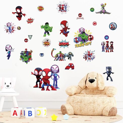 Superhero Wall Decals, Peel and Stick Removable Wall Stickers for Bedroom Party Decor, 80×30cm Comic Hero Wall Art Decorations in Kuwait