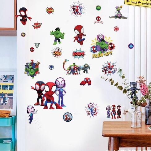 Superhero Wall Decals, Peel and Stick Removable Wall Stickers for Bedroom Party Decor, 80×30cm Comic Hero Wall Art Decorations in Kuwait