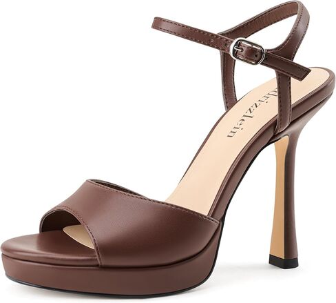Adrizzlein Platform Heels for Women Stiletto High Heels Sexy Wedding Shoes | 4.3 inch Stiletto Heels,Ankle Strappy Heeled Sandals,Sexy Wedding Heels,Comfortable Daily Shoes in Kuwait