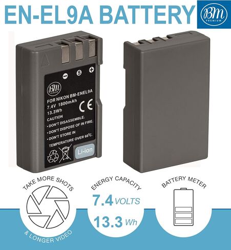 BM Premium EN-EL9, EN-EL9A Battery and Charger for Nikon Nikon D5000, D3000, D60, D40x & D40 Digital SLR Camera in Kuwait