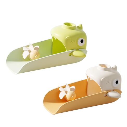 Faucet Extender for Toddlers, （Shark）3 Adjustable Lengths & Temperature Sensitive, Splash-Proof Kids Sink Extender for Bathroom & Kitchen Sink (Orange, Green) in Kuwait