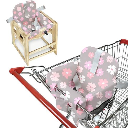 Shopping Cart Seat Cover for Baby, High Chair & Grocery Seat Protector | Padded Chair Covers for Restaurant Seats, Unisex Machine Washable Grocery Cart Liner & Swing Insert-Sage Green in Kuwait