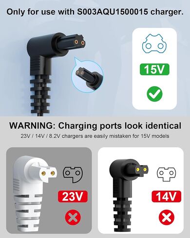 VHBW 15V Charger for Black and Decker S003AQU1500015 90627870 90629039 | 15V150mA Vacuum Power Cord for Black & Decker HHVI315JO42 HFVB315J22 HHVI320JR02 HFVB320J27 Power Supply-6FT in Kuwait