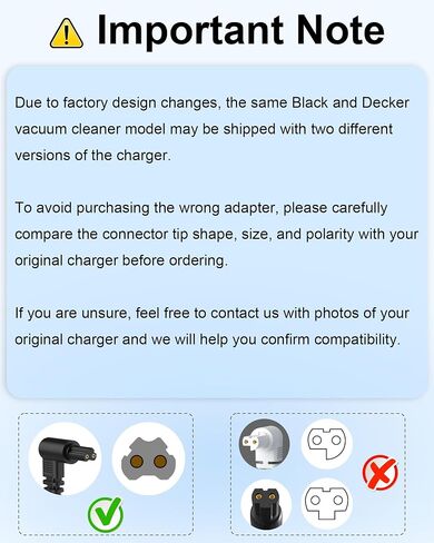 VHBW 15V Charger for Black and Decker S003AQU1500015 90627870 90629039 | 15V150mA Vacuum Power Cord for Black & Decker HHVI315JO42 HFVB315J22 HHVI320JR02 HFVB320J27 Power Supply-6FT in Kuwait