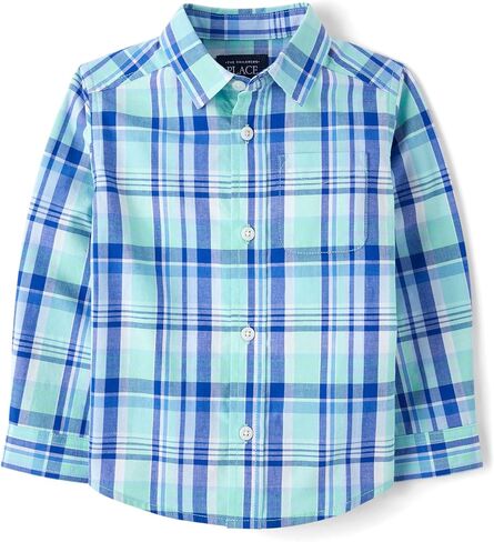 The Children's Place Baby-Boys and Toddler Poplin Long Sleeve Button Down Shirt in Kuwait