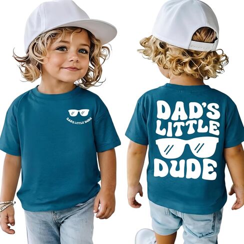 IZYJOY Toddler Boys Father’s Day Shirt Dad’s Little Dude T-Shirt Kids Fathers Day Outfit Daddy's Baby Boy Summer Tee Tops in Kuwait