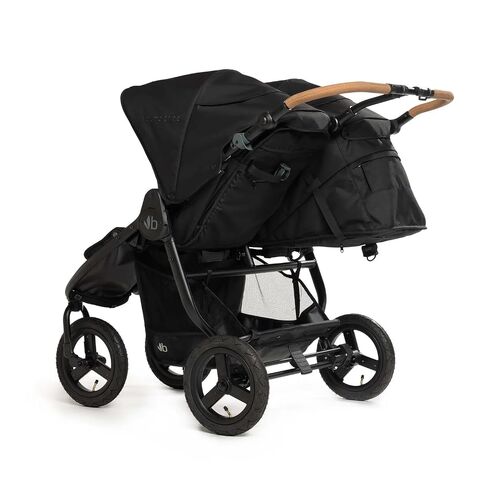 Bumbleride Indie Twin Double Stroller - Side-by-Side Seating with Narrow Design, Smooth Air-Filled Ride, Compact Fold, UPF 45+ Canopy & PFAS-Free - Black in Kuwait