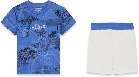 GUESS Baby Boys' Eco Set Short Sleeve T-shirt and Jersey Shorts in Kuwait